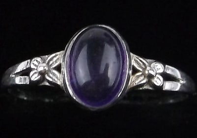 New Sterling Silver Amethyst Ring 7