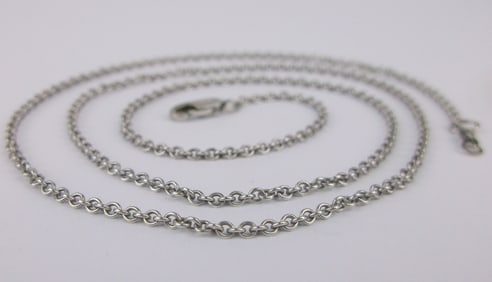 Mint Vintage Sterling Silver Chain Necklace 18"