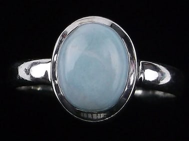 New Thick Sterling Silver Larimar Ring 8 Southwestern