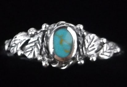 New Sterling Silver Turquoise Ring 6