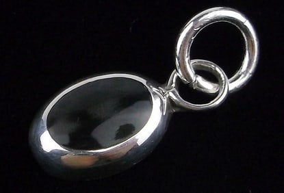 Mint Vintage Taxco Sterling Silver Onyx Pendant