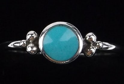 New Bali Sterling Silver Turquoise Ring 7.5