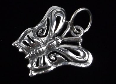 Mint Vintage Sterling Silver Butterfly Pendant