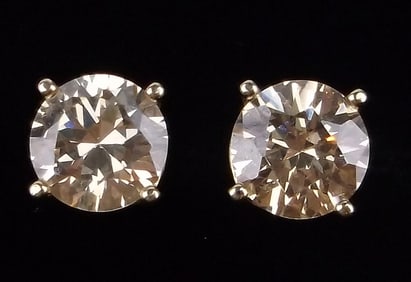 Stunning Vint Gold Over Sterling 2cttw Tourmaline Earrings