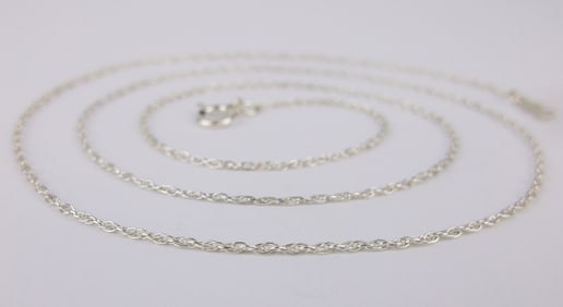 New Vintage Sterling Silver Chain Necklace 18.5"