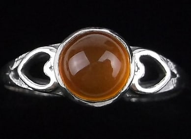 New Sterling Silver Orange Calcite Ring 7