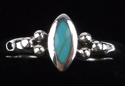 New Bali Sterling Silver Turquoise Ring 4.5