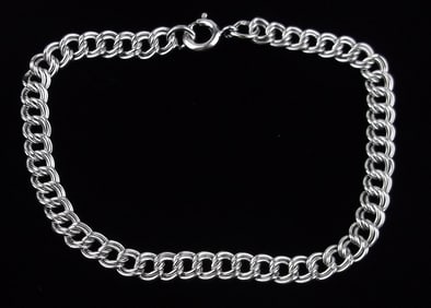 New Sterling Silver Chain Bracelet 7.5"