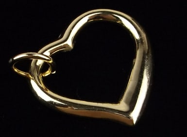 Stunning Vintage Gold Over Sterling Heart Pendant