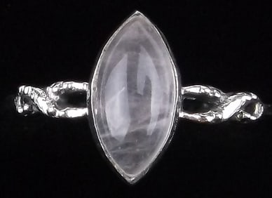 New Sterling Silver Rose Quartz Ring 7
