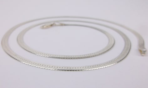 Mint Vintage Italian Sterling Silver Chain Necklace 20"
