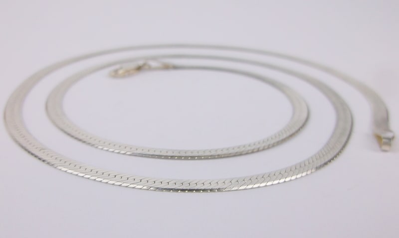 Mint Vintage Italian Sterling Silver Chain Necklace 20" (1 of 2)