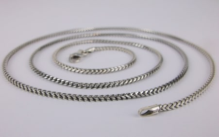 Mint Vint Italian Sturdy Sterling Silver Soft Chain Necklace 24"