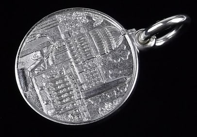 Mint Vint Thick Sterling Silver Abe Lincoln Woodman Pendant