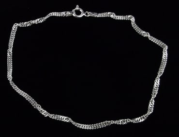 New Vintage Italian Sterling Silver Helix Chain Bracelet 9"