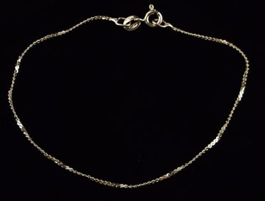 New Vint Gold Over Sterling Italian Chain Bracelet 7.25"