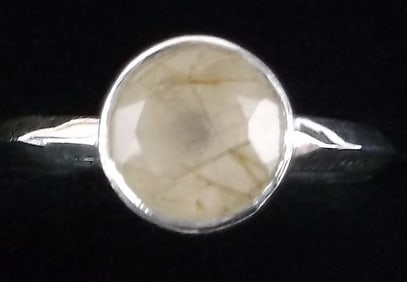New Sterling Silver Lined Agate Ring 5