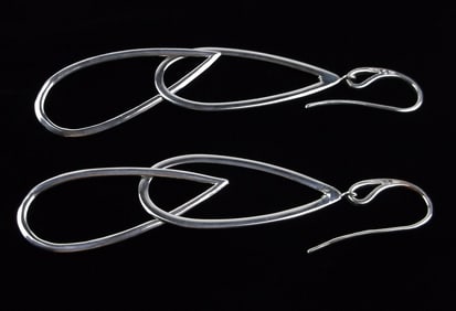 Gorgeous Big Sterling Silver Double Drop Earrings