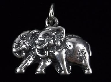Mint Vintage Sterling Silver Elephant Pendant Charm
