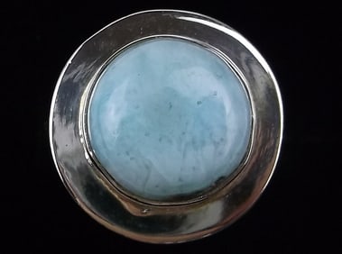 New Thick Sterling Silver Larimar Ring Size 6 Southwestern
