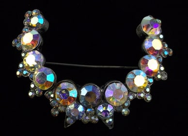 Stunning Antique 1930s H Pomerantz NY Rhinestone Brooch