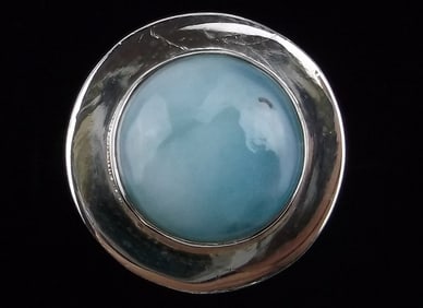 New Thick Sterling Silver Larimar Ring Size 8 Southwestern