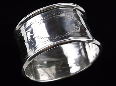 Gorgeous Antique English Sterling Silver Napkin Ring Holder