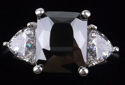 Mint Vintage Thick Sterling Silver Iolite Ring 8.5