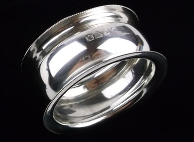 Mint Antique English Signed Sterling Silver Napkin Ring Holder