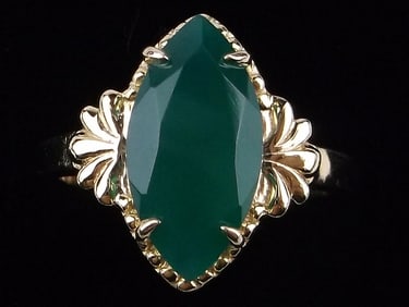New Designer Gold Over Sterling Silver Chalcedony Ring 9