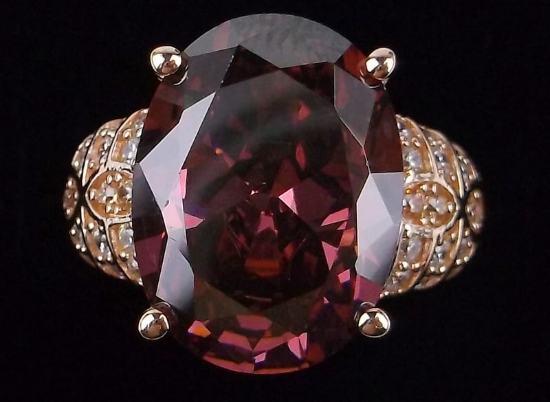 New Designer Gold Over Sterling 8ct Cranberry Tourm Ring 6 (1 of 4)