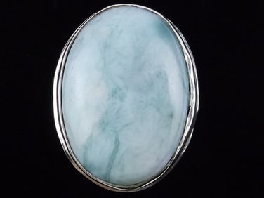 New Big Thick Sterling Silver Larimar Ring Size 8.5 Southwestern