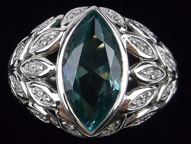 New Designer Sterling Silver Blue Stone Cocktail Ring 9