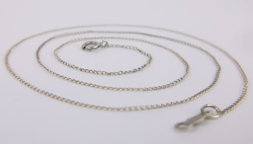 Stunning Vintage Italian 14kt White Gold Chain Necklace 15.5"