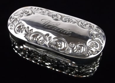 Mint Antique 1854 Sterling Silver Winnie Ring Box English
