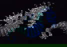 Mint Enameled Rhinestone Seahorse Brooch Life Size