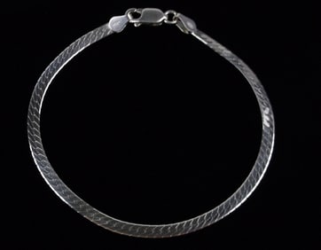New Vintage Italian Sterling Silver Chain Bracelet 7.5"