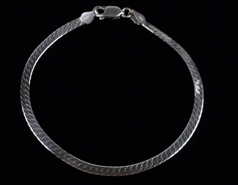 New Vintage Italian Sterling Silver Chain Bracelet 7.5" (1 of 2)