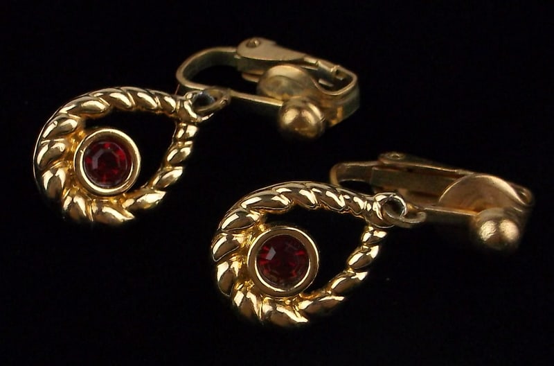 Mint Vintage Swarovski Signed Crystal Drop Earrings (1 of 2)