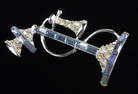 Mint Vintage 1950s Rhinestone Rotary Telephone Brooch
