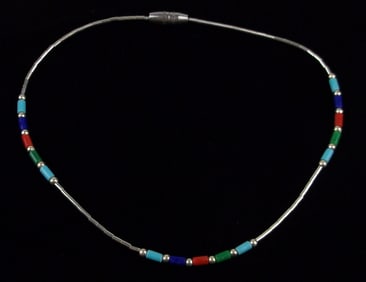 Mint Vint Navajo Sterling Silver Turquoise Anklet Bracelet 9"