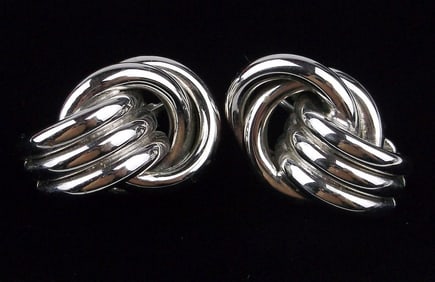 Mint Vintage 1950s Crown Trifari Knot Earrings