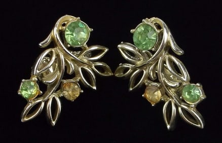 Mint Vintage 1950s Coro Craft Rhinestone Earrings
