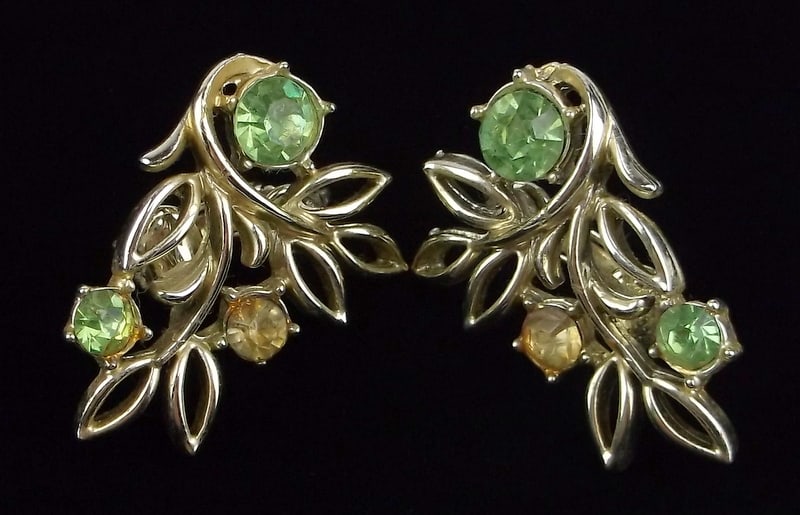 Mint Vintage 1950s Coro Craft Rhinestone Earrings: Mint Condition, In Like New Condition, Perfect