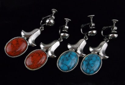 2 New Vintage 1970s Southwestern Earrings Sets Lot