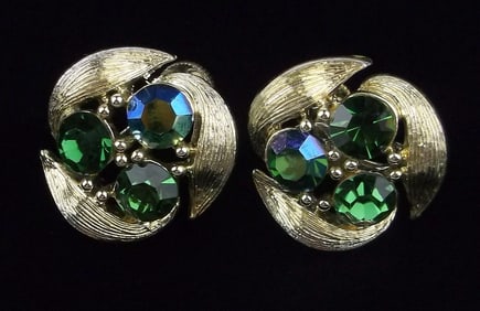 Mint Vintage 1950s Lisner Rhinestone Earrings