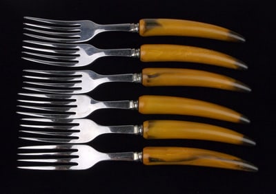 Mint Vintage 1950s 6 Piece Bakelite Fork Cutlery Set