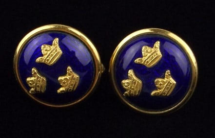 New Vintage 1960s Porcelain Crown Earrings