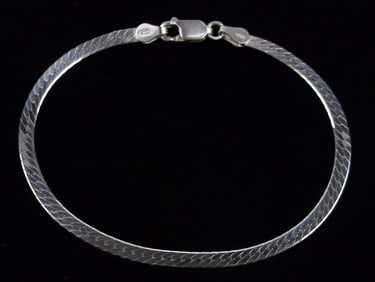 New Vintage Italian Sterling Silver Chain Bracelet 7.5"