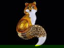 Mint Enameled Rhinestone Fox Brooch